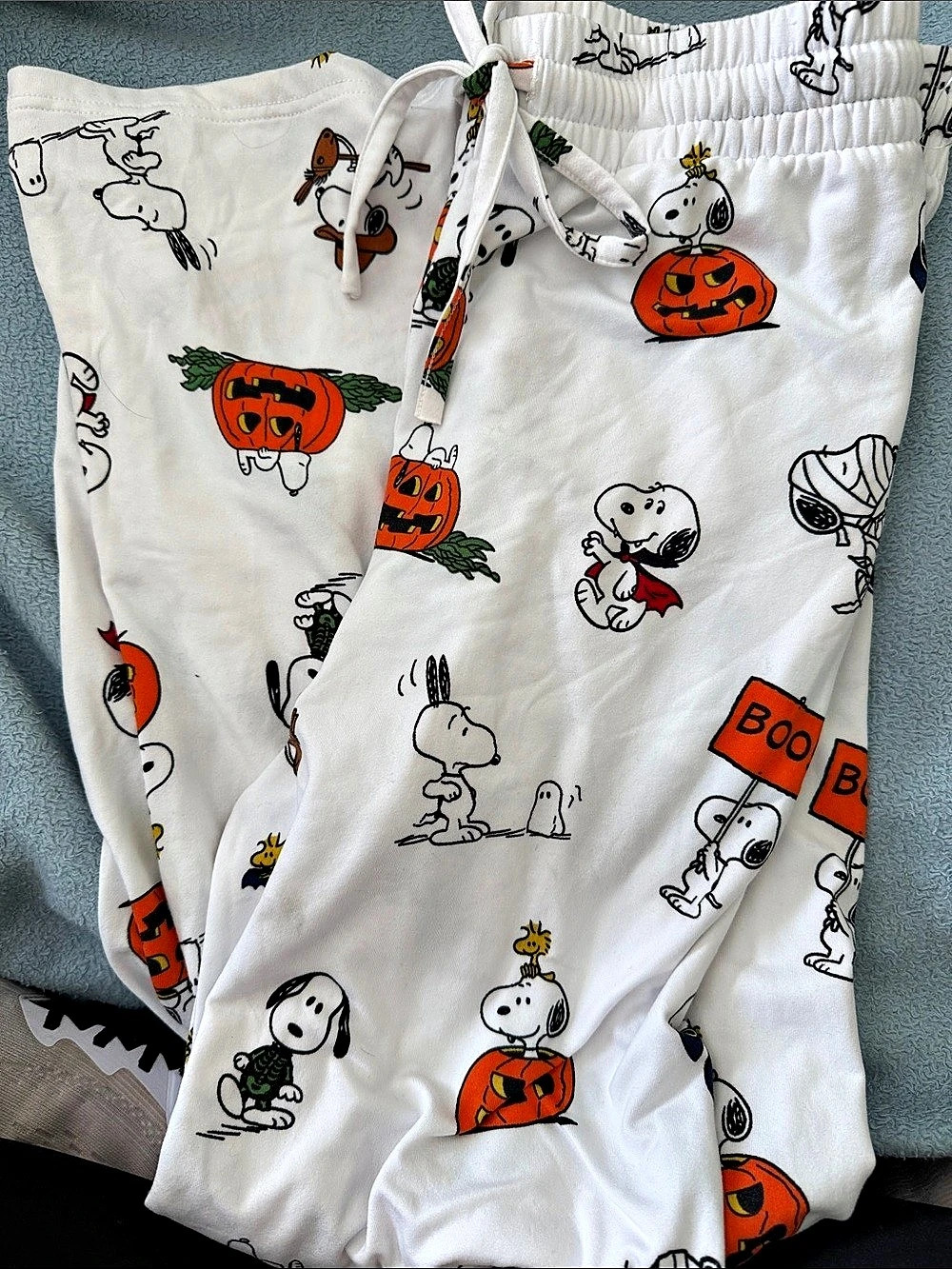 Peanuts Snoopy Halloween Print Pajama Pants Medium NWT